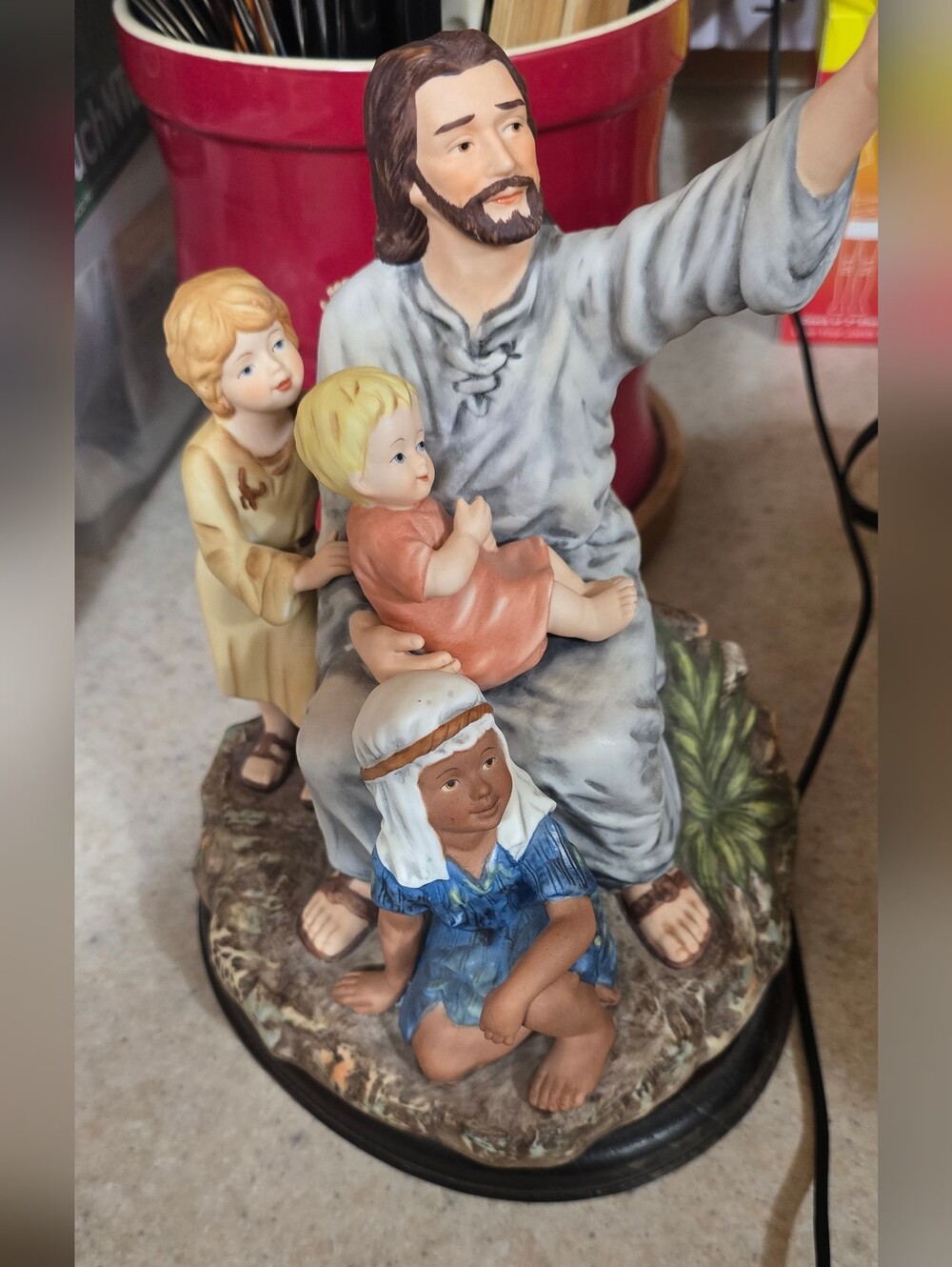 Vintage 1989 HOMCO Come Unto Me Jesus Children Porcelain Figurine Mizuno